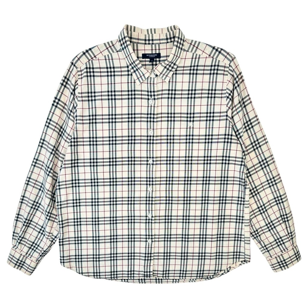 Burberry Cream Signature Novacheck Plaid Button Up Flannel Shirt sz 48